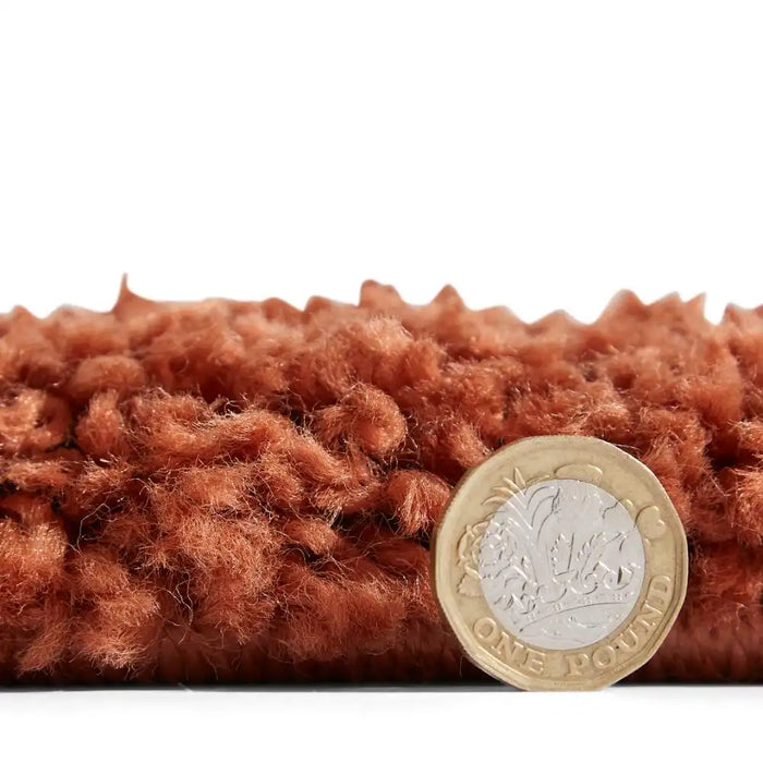Think Rugs sierra 9000 terracotta Orange Living Room Shaggy Rug.