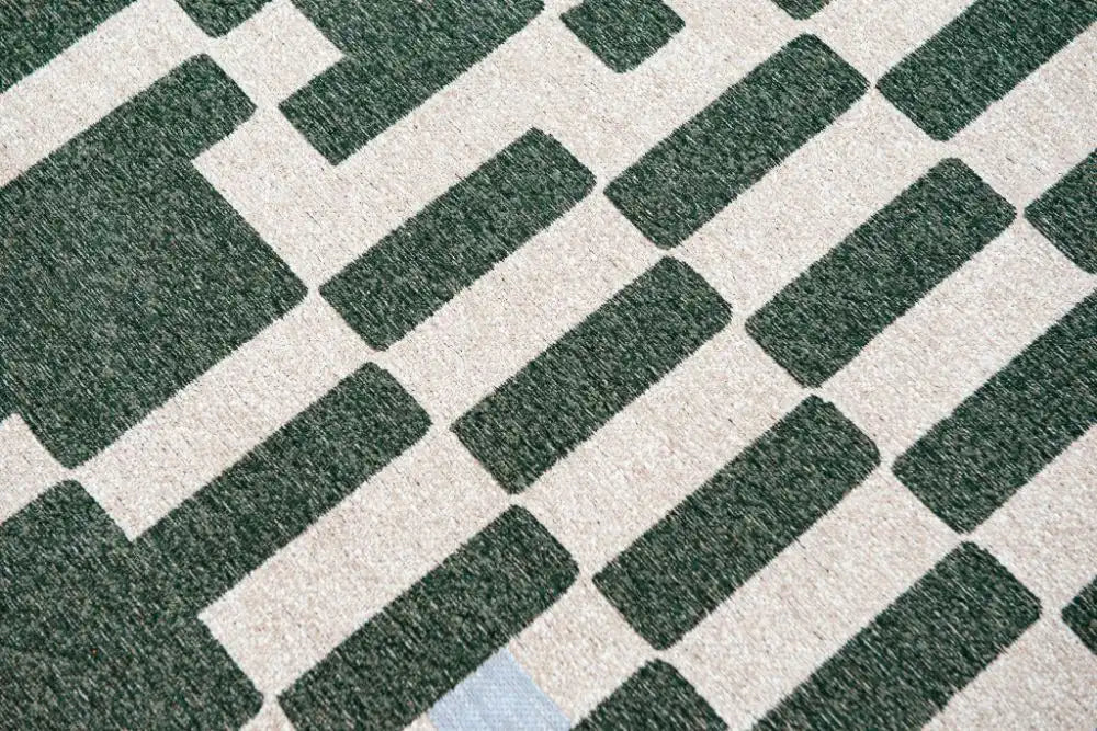 Louis de Poortere chess 9339 chess deep green Green Living Room  Rug.