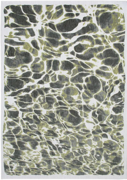 Louis de Poortere swim 9354 swim river Green Living Room Flat Weave Rug.