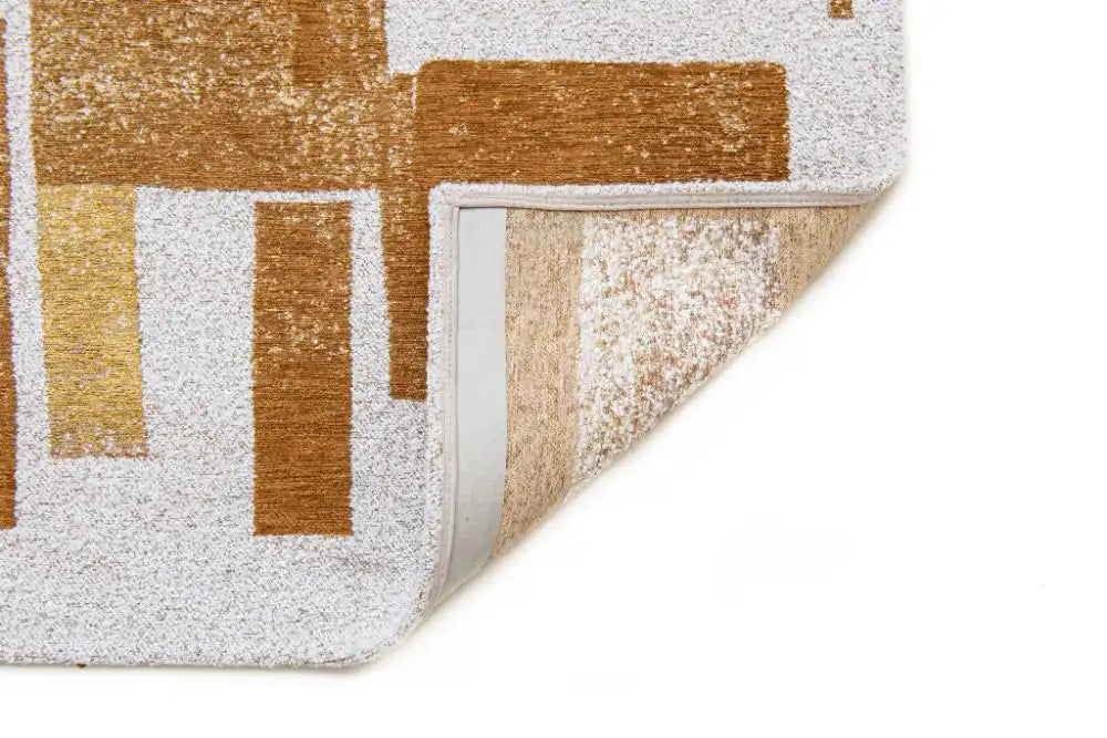 Louis de Poortere lucia 9357 lucia nuggets Yellow, Ivory Living Room Geometric Rug.