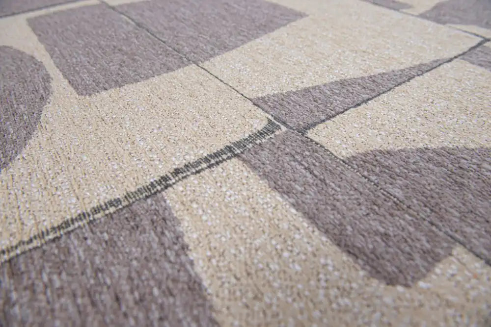 Louis de Poortere papercut 9366 papercut string Grey, Ivory Living Room Geometric Rug.