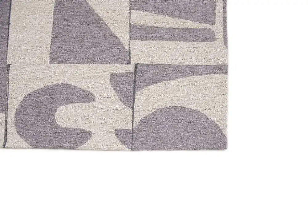 Louis de Poortere papercut 9366 papercut string Grey, Ivory Living Room Geometric Rug.