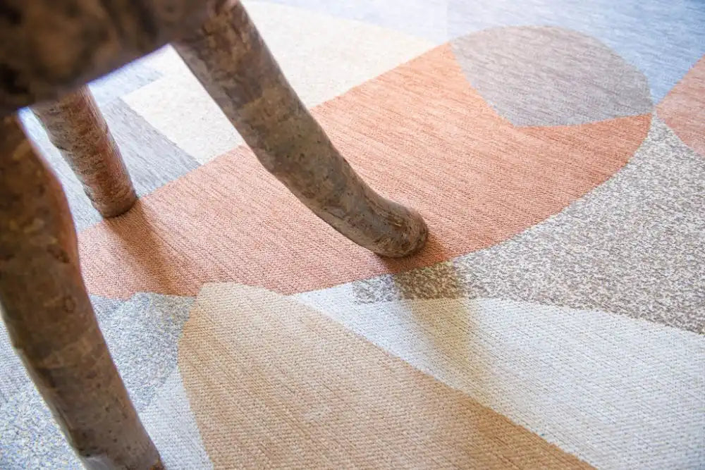 Louis de Poortere shapes 9370 shapes secret Multicoloured, Orange, Pink Living Room Geometric Rug.