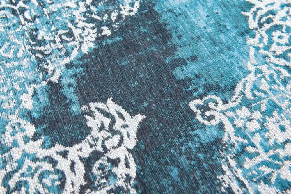 Louis de Poortere kirman 9374 kirman storm Blue Living Room  Rug.