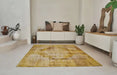 Louis de Poortere kirman 9377 kirmman sunwax Yellow Living Room  Rug.