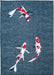Louis de Poortere pop by louis 9390 koi japanese pond Blue, Multicoloured Living Room Flat Weave Rug.