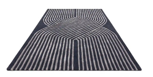 Asiatic matrix asiatic 97 solstice navy Blue, Navy Living Room Wool Rug.