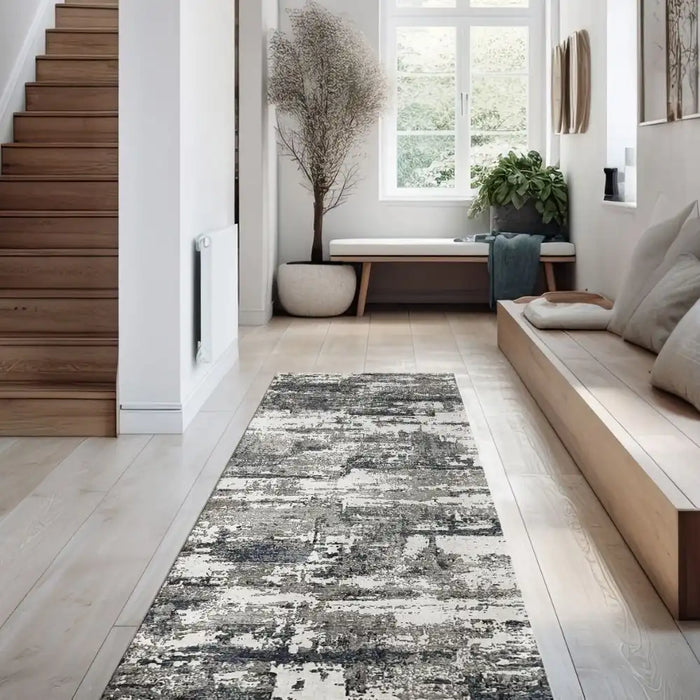 Likewise Matting toyko abstract blue Blue Living Room Geometric Rug.