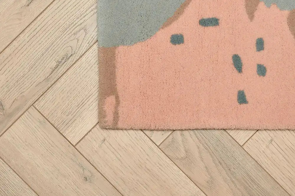 Woven Edge woven edge runners abstract pink multi Multicoloured, Pink Living Room Wool Rug.