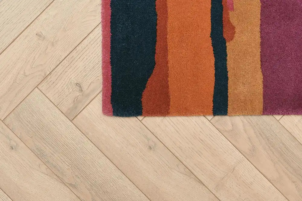 Woven Edge woven edge runners abstract red multi Multicoloured, Red Living Room Wool Rug.