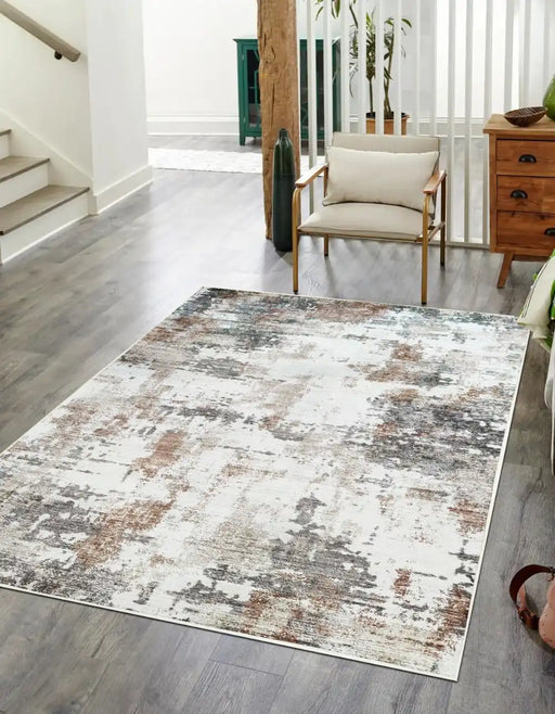 Likewise Matting toyko abstract rust Beige, Orange Living Room Geometric Rug.