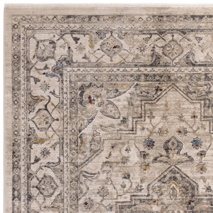 Asiatic sovereign ash medallion 06 Beige Living Room Flat Weave Rug.
