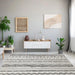 Likewise Matting toyko aztec Grey Living Room Geometric Rug.