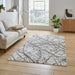 Think Rugs artemis b8403a gold silver Grey, Yellow Living Room Geometric Rug.