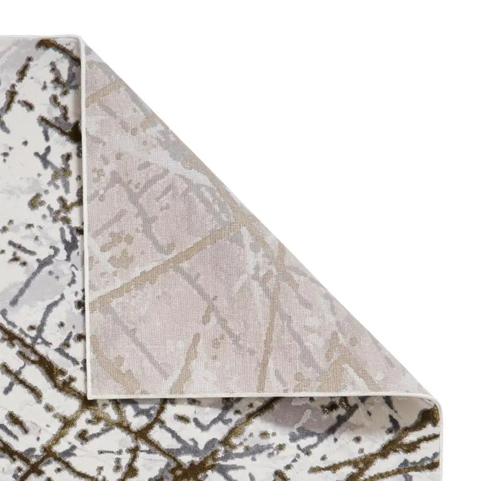 Think Rugs artemis b8403a gold silver Grey, Yellow Living Room Geometric Rug.