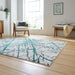 Think Rugs artemis b8403a green silver Green, Grey Living Room Geometric Rug.