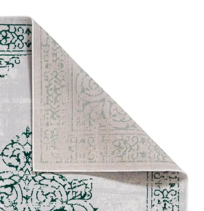 Think Rugs artemis b9076a green silver Green, Grey Living Room Geometric Rug.
