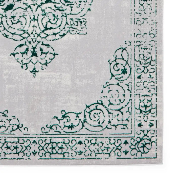 Think Rugs artemis b9076a green silver Green, Grey Living Room Geometric Rug.