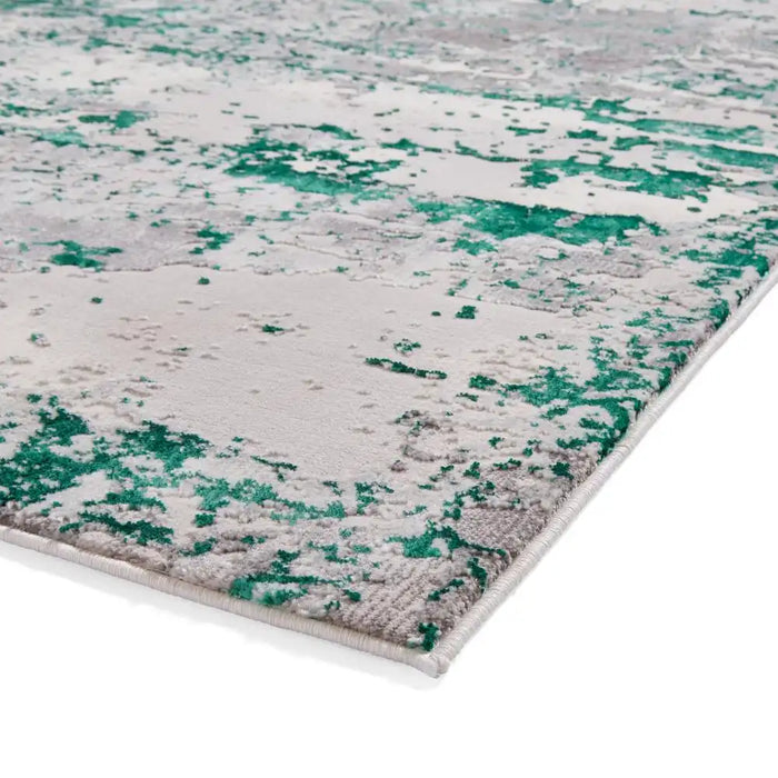 Think Rugs artemis b9289a green Green, Grey Living Room Geometric Rug.