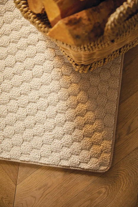 Origins sculptured washable basket honeycomb ivory Ivory Living Room Striped Rug.
