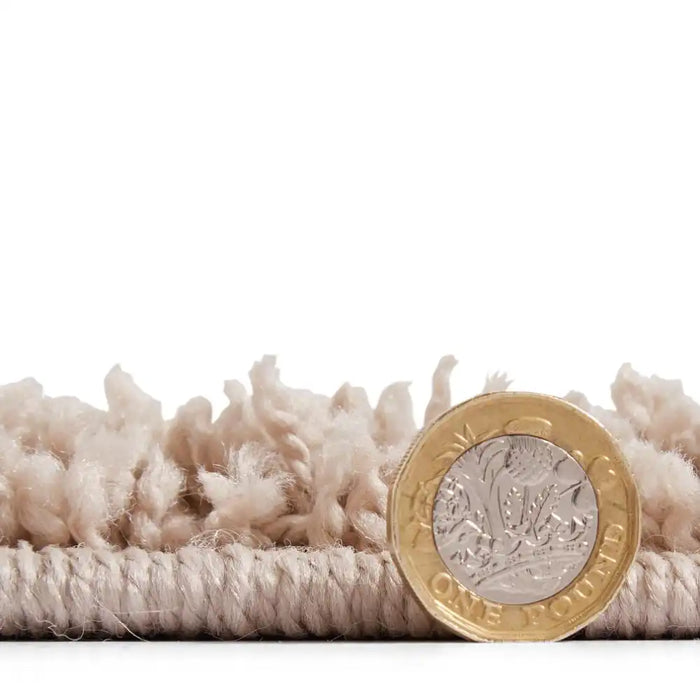 Think Rugs bali beige Beige Living Room Shaggy Rug.