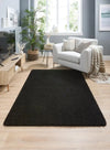 My Mats buddy black Black Living Room Shaggy Rug.