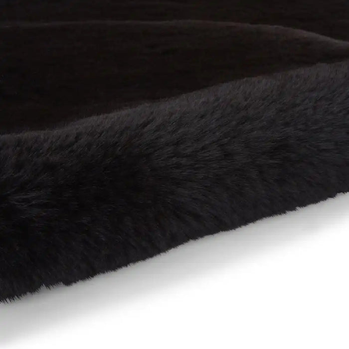 Think Rugs super teddy sheepskin black Black Living Room Shaggy Rug.
