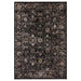 Asiatic sovereign black vintage floral 01 Black Living Room Flat Weave Rug.