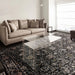 Asiatic sovereign black vintage floral 01 Black Living Room Flat Weave Rug.