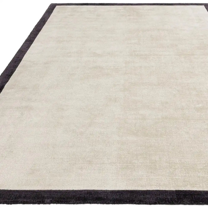 Asiatic blade border blade border putty charcoal 10 Grey, Ivory Living Room  Rug.