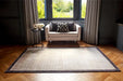 Asiatic blade border blade border putty charcoal 10 Grey, Ivory Living Room  Rug.