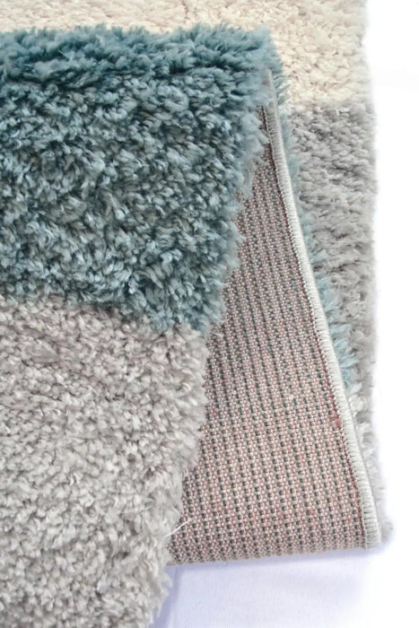Homemaker snug melrose blocks duck egg Blue Living Room Geometric Rug.