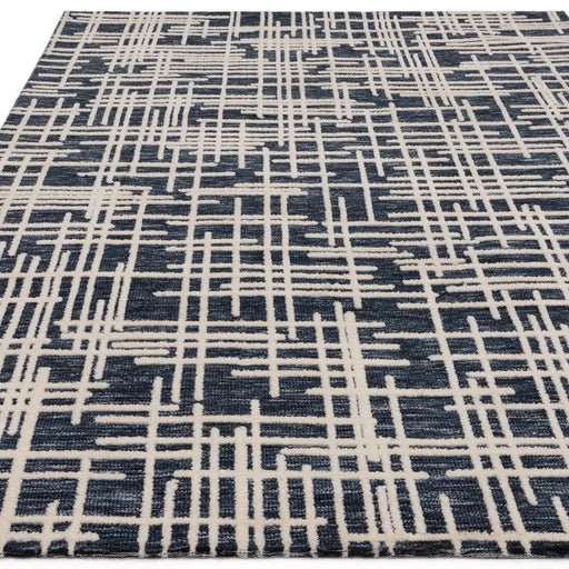 Asiatic mason blueprint Blue Living Room Geometric Rug.