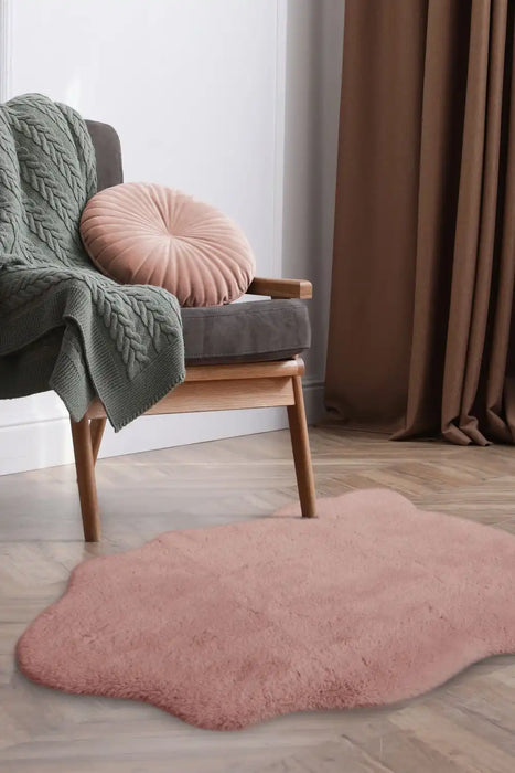 Homemaker luxury faux fur blush Pink Living Room Shaggy Rug.