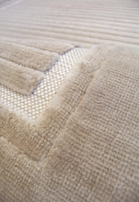 Homemaker malmo indoor outdoor border natural Beige Living Room Geometric Rug.
