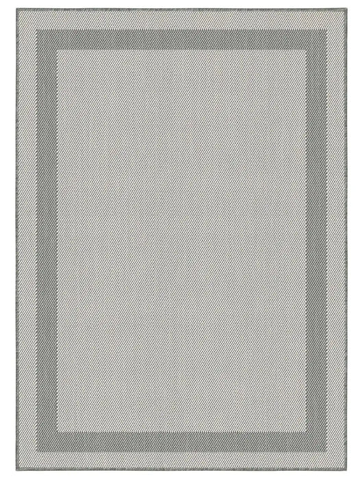 Likewise Matting duo weave indoor outdoor border silver Grey Outdoor  Flat Weave Rug.