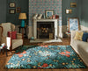 Morris & Co morris and co bower indigo 128208 Multicoloured Living Room Wool Rug.