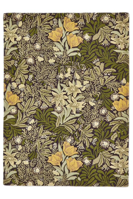 Morris & Co morris and co bower twining vine green 128207 Green Living Room Wool Rug.