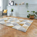 Think Rugs brooklyn brk15 grey yellow Grey, Yellow Living Room  Rug.