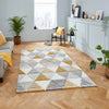Think Rugs brooklyn brk15 grey yellow Grey, Yellow Living Room  Rug.