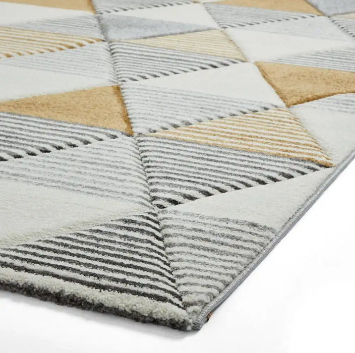Think Rugs brooklyn brk15 grey yellow Grey, Yellow Living Room  Rug.