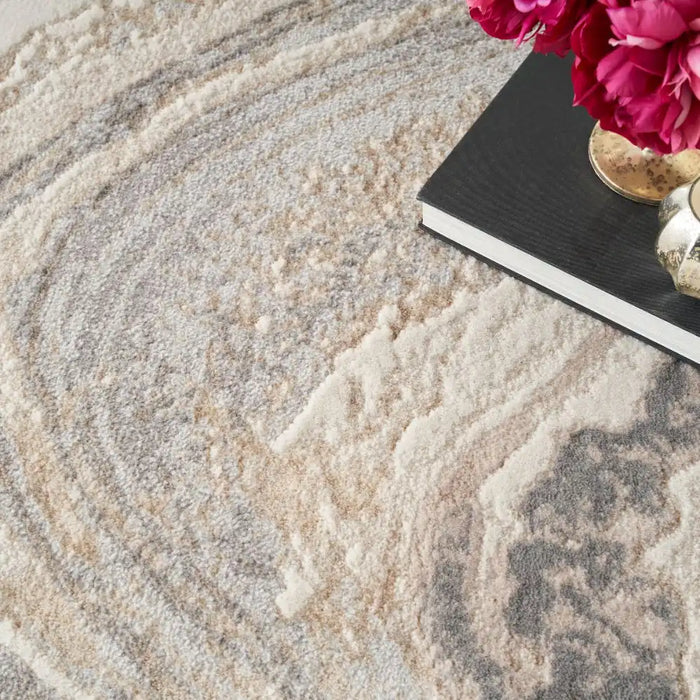 Nourison brushstrokes bsk03 cream grey Grey, Beige, Cream Living Room  Rug.
