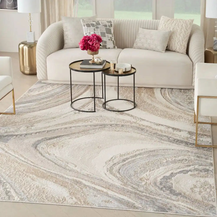 Nourison brushstrokes bsk03 cream grey Grey, Beige, Cream Living Room  Rug.