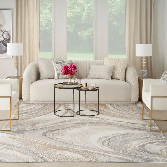 Nourison brushstrokes bsk03 cream grey Grey, Beige, Cream Living Room  Rug.