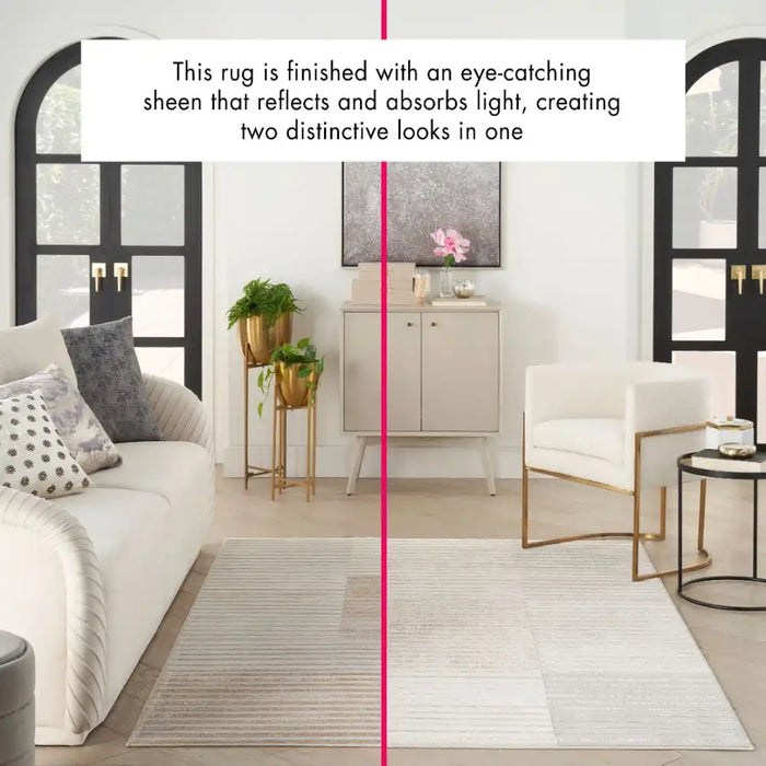 Nourison brushstrokes bsk04 beige silver 1 Grey, Beige Living Room  Rug.