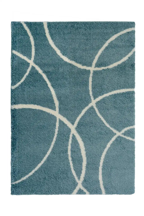 Homemaker snug melrose bubbles blue Blue, Teal Living Room Geometric Rug.
