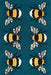 Woven Edge natural world bumble bee Blue, Green, Yellow, Multicoloured Living Room Wool Rug.