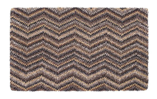 My Mats my mat cotton candy linen zig zag Brown, Multicoloured Outdoor  Washable Rug.