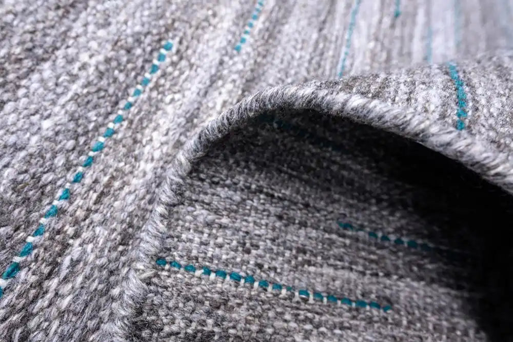 Woven Edge reverie carbon peacock Grey Living Room  Rug.