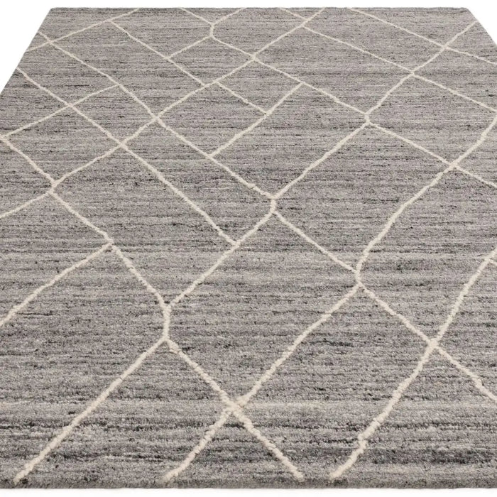 Asiatic noah charcoal Grey Living Room Wool Rug.